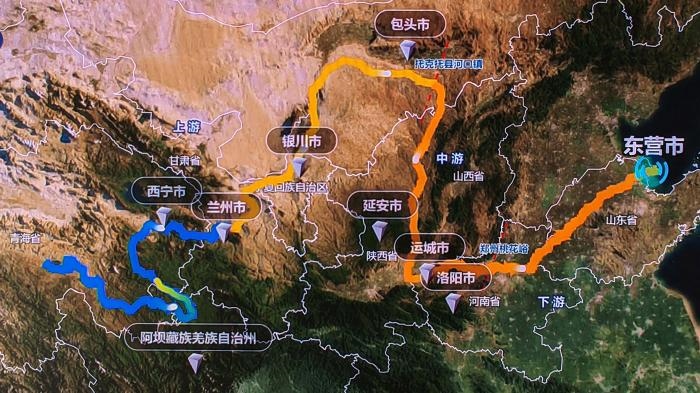 △黃河發(fā)源于青藏高原，呈“幾”字形流經(jīng)青海、四川、甘肅、寧夏、內(nèi)蒙古、山西、陜西、河南、山東9省區(qū)，全長5464公里。(資料圖)