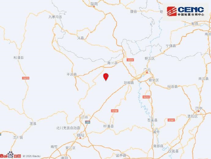 中國地震臺網速報微博截圖
