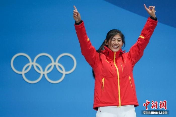 劉佳宇在平昌獲得銀牌。<a target='_blank' href='/'>中新社</a>記者 崔楠 攝