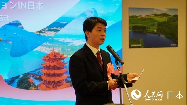 （圖片說(shuō)明：中國(guó)駐東京旅游辦事處主任歐陽(yáng)安致辭。人民網(wǎng)滕雪 攝）