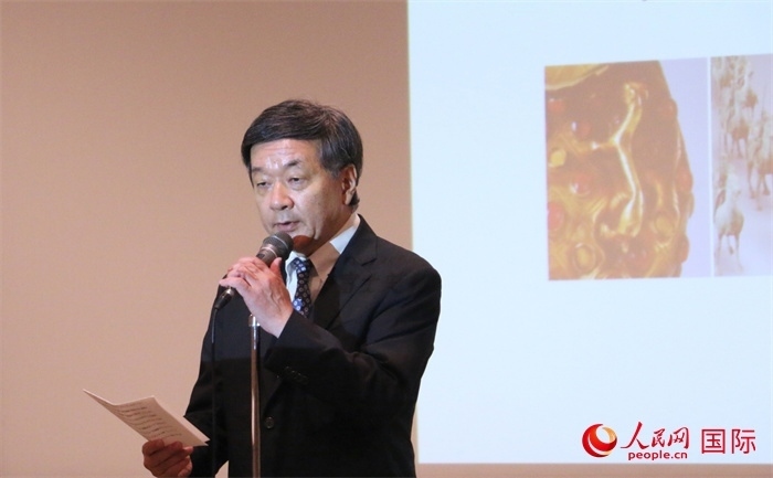 主辦方代表、富士美術(shù)館館長(zhǎng)五木田聰致辭。（人民網(wǎng) 許可攝）