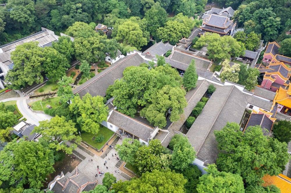 這是2023年6月8日在長沙市岳麓區(qū)拍攝的岳麓書院（無人機照片）。新華社記者 陳思汗 攝