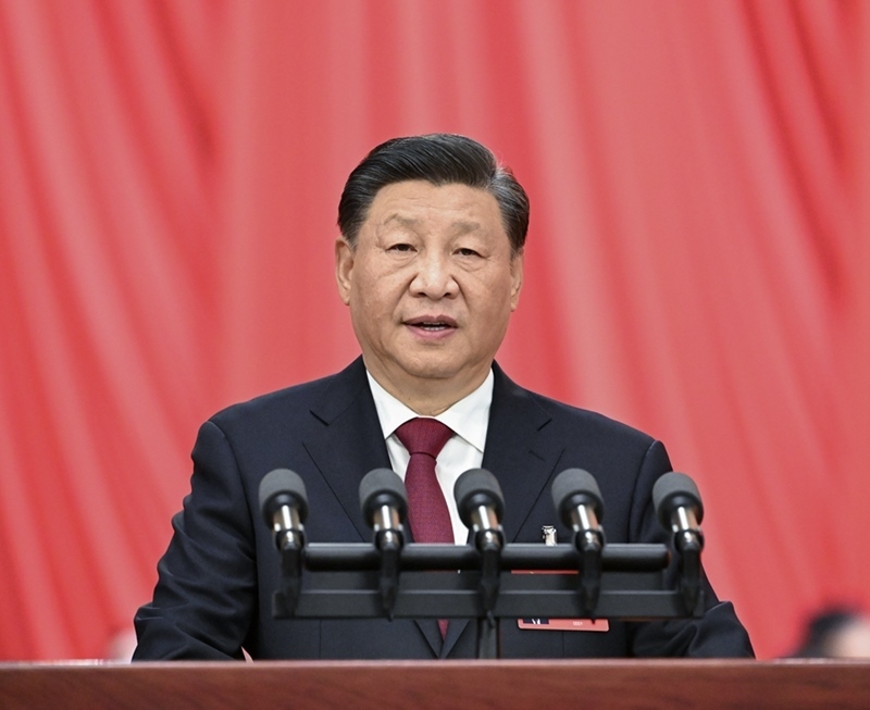 2022年10月16日，習(xí)近平在中國(guó)共產(chǎn)黨第二十次全國(guó)代表大會(huì)上作報(bào)告。