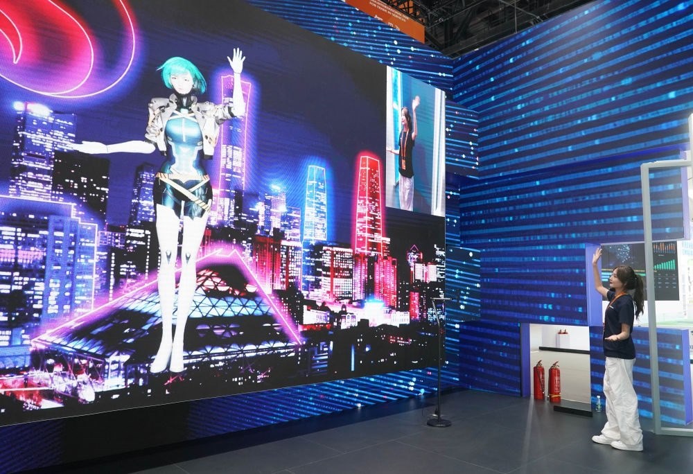 這是9月1日在國家會(huì)議中心拍攝的一款數(shù)字人。新華社記者 任超 攝