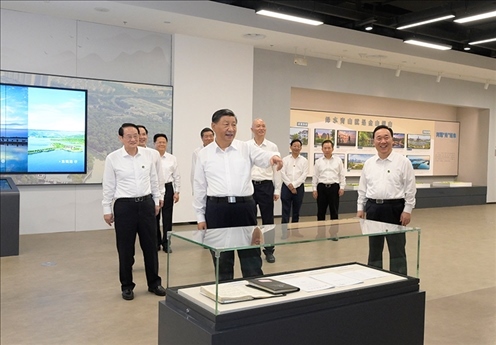 △9月20日，習(xí)近平總書記在浙江紹興市浙東運(yùn)河文化園考察。
