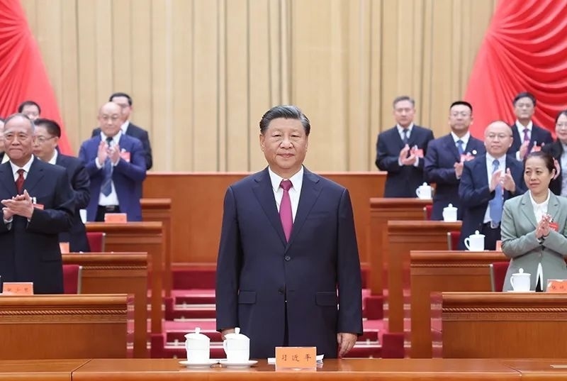 △2023年10月9日，中國工會第十八次全國代表大會在北京人民大會堂開幕。習近平總書記到會祝賀。