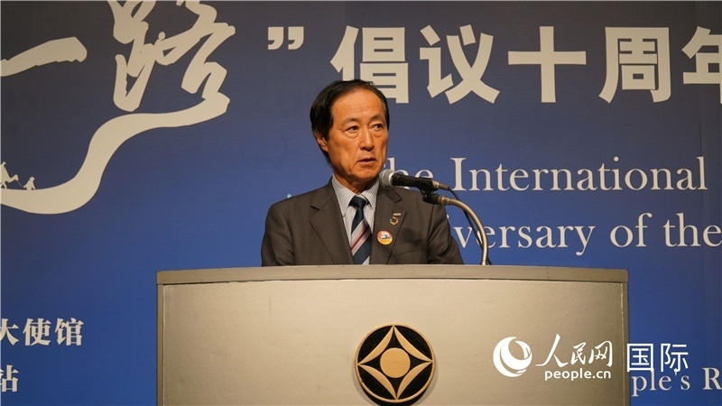 日本經(jīng)團(tuán)聯(lián)副會(huì)長(zhǎng)佐藤康博發(fā)言。人民網(wǎng) 蔣曉辰攝