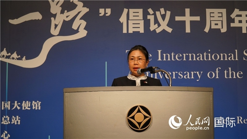 老撾駐日大使安拉萬(wàn)發(fā)言。人民網(wǎng) 蔣曉辰攝