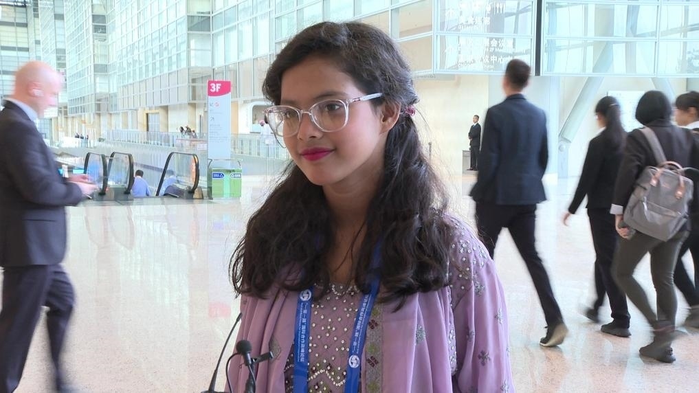 阿里法·沁在參加第三屆“一帶一路”國際合作高峰論壇民心相通專題論壇后接受記者采訪。