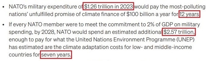 看看北約的“碳足跡”，就知道西方的氣候承諾有多扯
