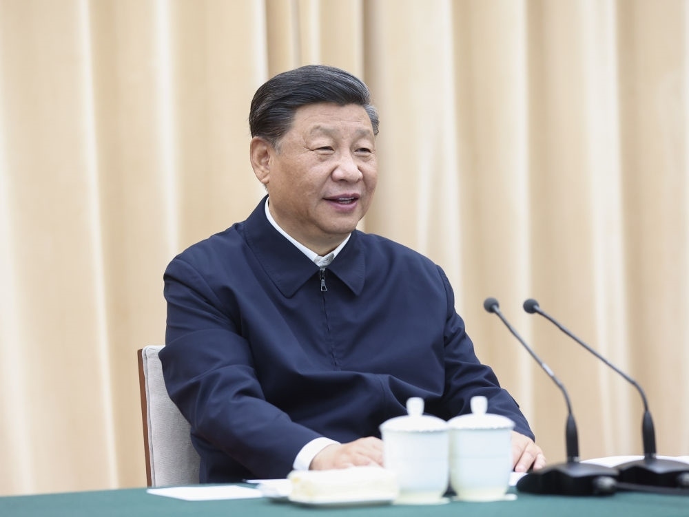 2021年5月14日上午，中共中央總書記、國家主席、中央軍委主席習(xí)近平在河南省南陽市主持召開推進南水北調(diào)后續(xù)工程高質(zhì)量發(fā)展座談會并發(fā)表重要講話。新華社記者 鞠鵬 攝