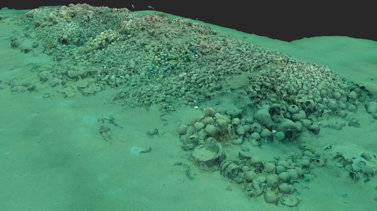 南海西北陸坡一號沉船遺址核心區(qū)三維圖。國家文物局供圖