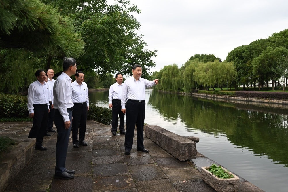 2023年9月20日下午，習(xí)近平在浙江省紹興市浙東運河文化園考察。新華社記者 謝環(huán)馳 攝