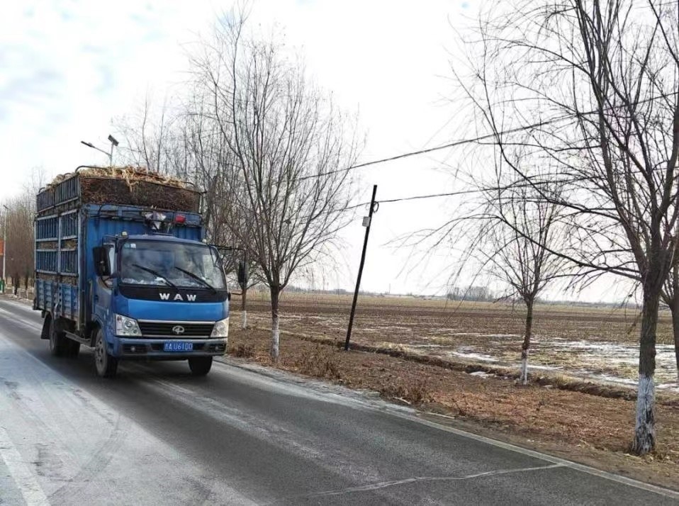 貨車行駛在公主嶺市農(nóng)村公路上。公主嶺市委宣傳部供圖