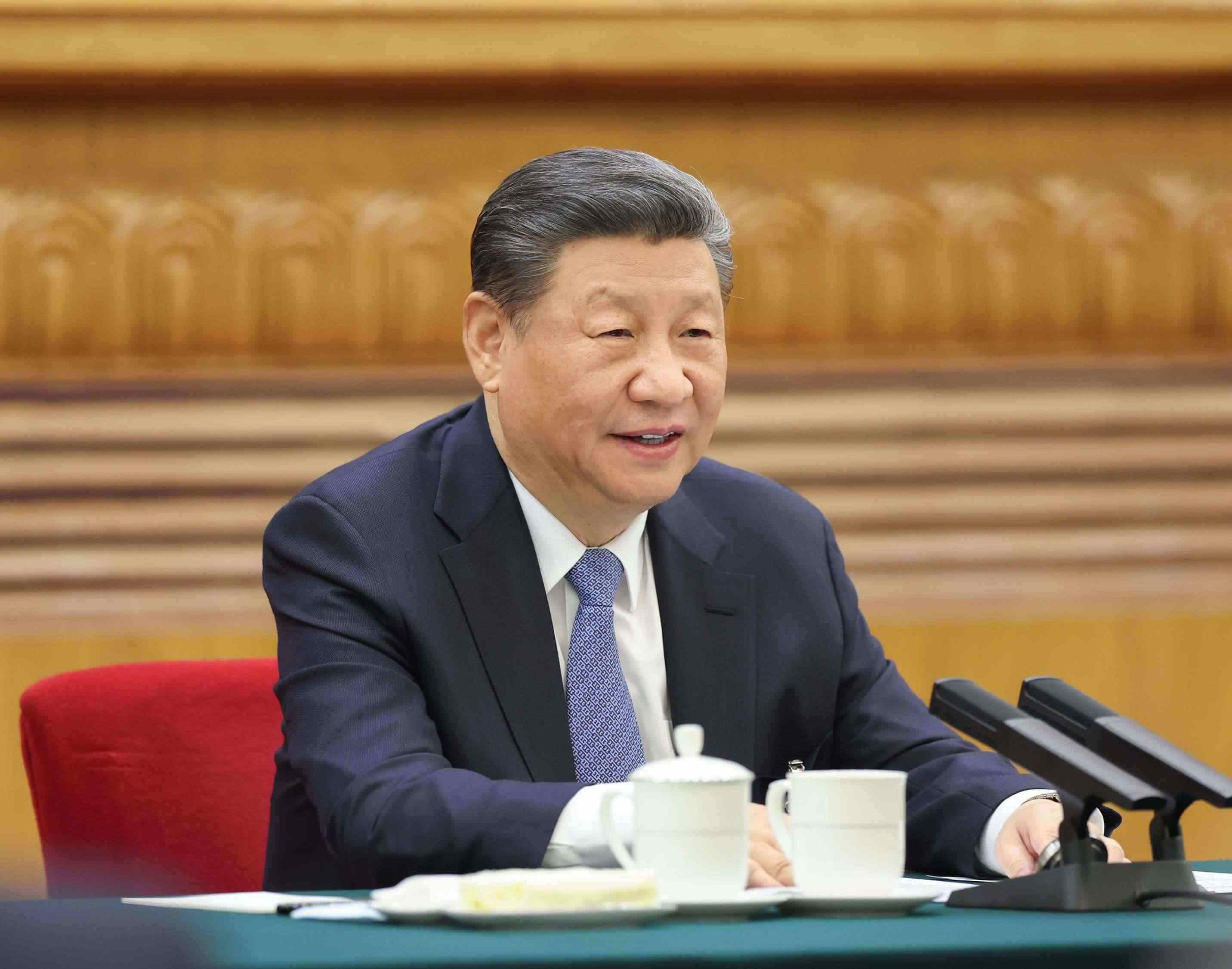 △ 2024年3月5日，習近平總書記參加他所在的十四屆全國人大二次會議江蘇代表團審議。