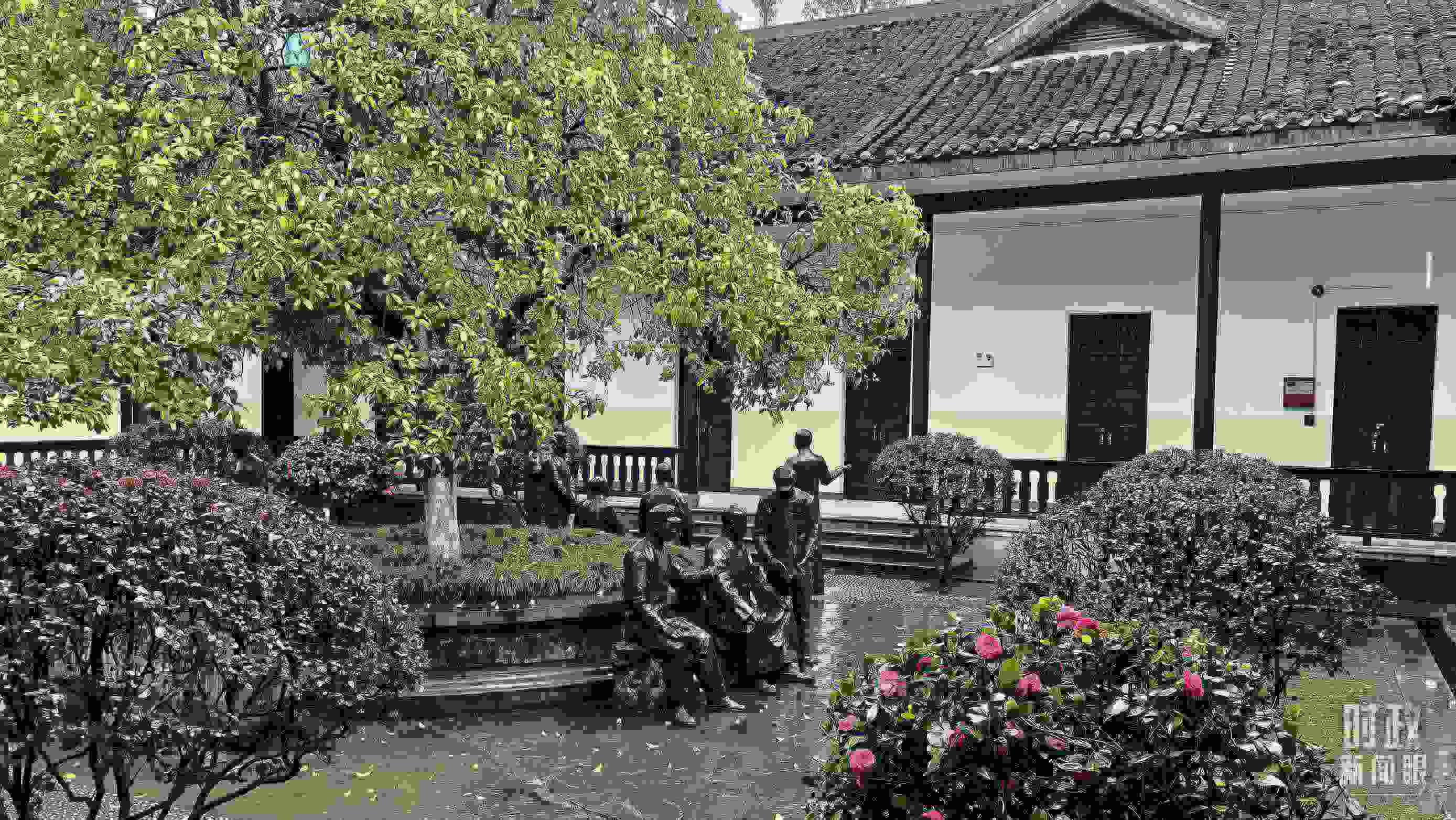 △湖南第一師范學(xué)院（城南書院校區(qū)）校園里。（總臺(tái)央視記者趙化拍攝）