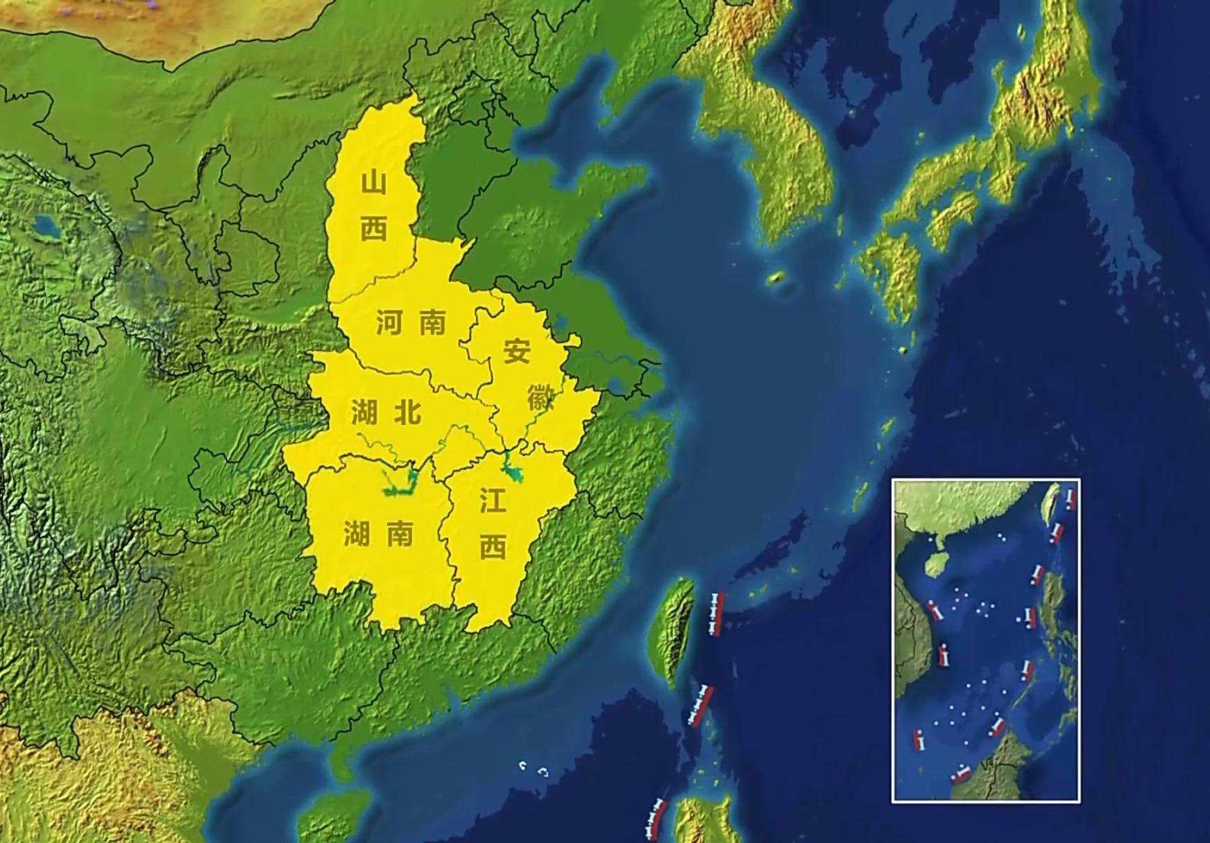 △中部地區(qū)包括晉皖贛豫鄂湘6省。