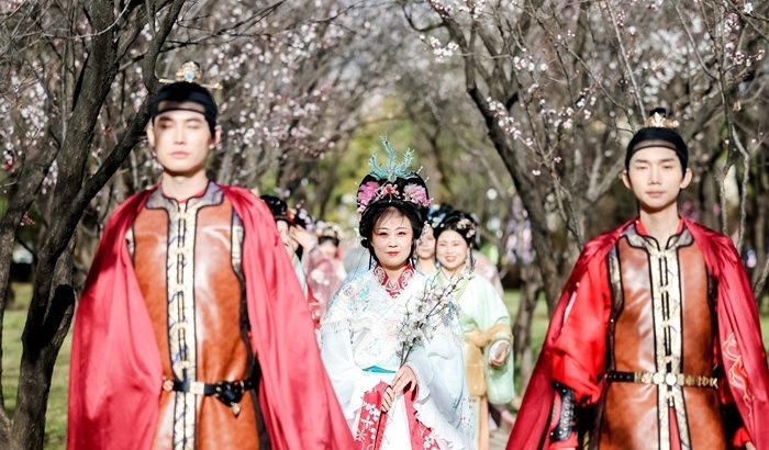 第七屆杏花節(jié)上的漢服巡游。受訪方供圖