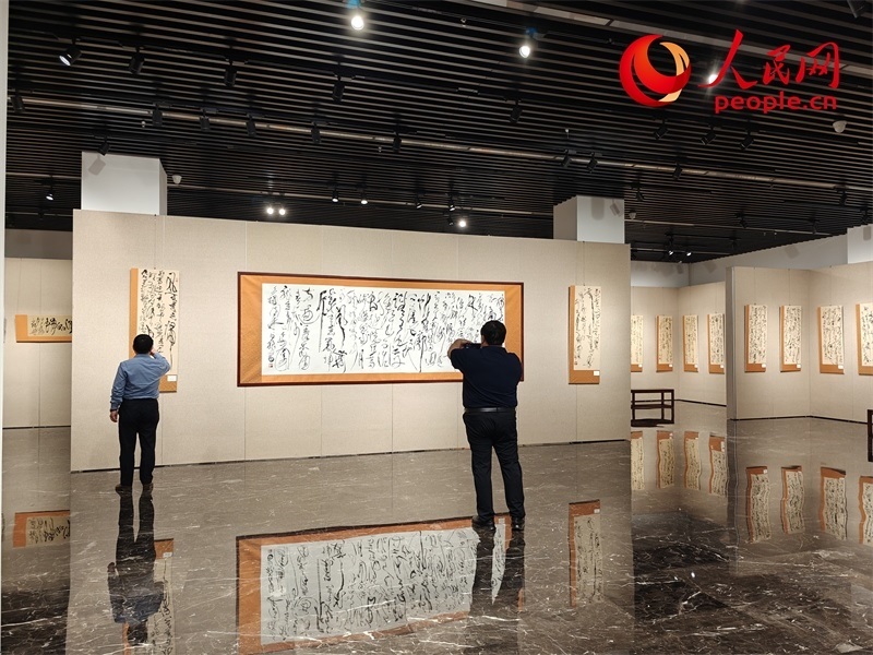 觀眾正在參觀展覽。人民網(wǎng)記者 韋衍行攝