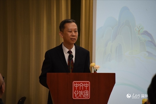 中國駐瑞典大使崔愛民致辭。人民網(wǎng)記者 殷淼攝