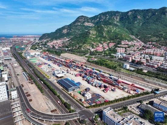這是6月26日拍攝的中哈連云港物流合作基地（無人機照片）。新華社記者 季春鵬 攝