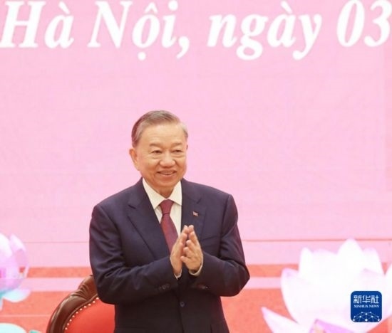 8月3日，在越南河內(nèi)，蘇林出席新聞發(fā)布會。新華社/越通社