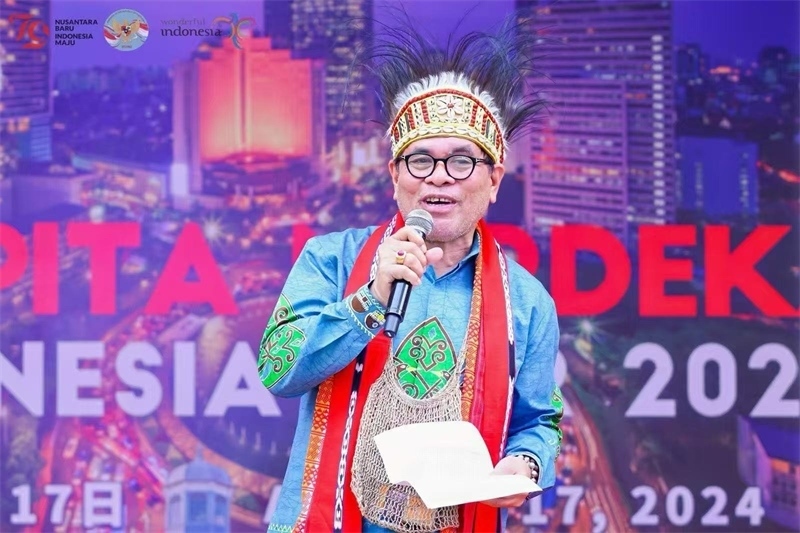 印尼駐華大使周浩黎致開幕詞。印尼駐華使館供圖