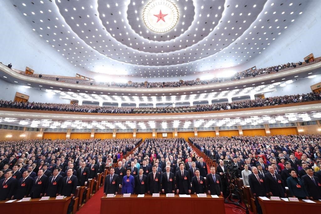 2024年3月5日，第十四屆全國人民代表大會第二次會議在北京人民大會堂開幕。新華社記者 黃敬文 攝