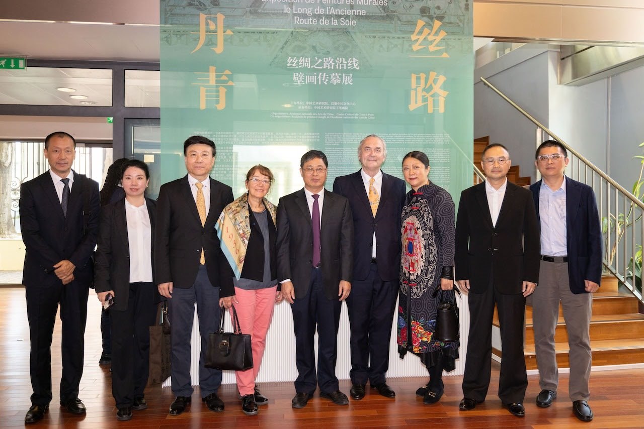 “絲路丹青——絲綢之路沿線壁畫傳摹展”在巴黎中國文化中心隆重開幕。中國藝術研究院供圖