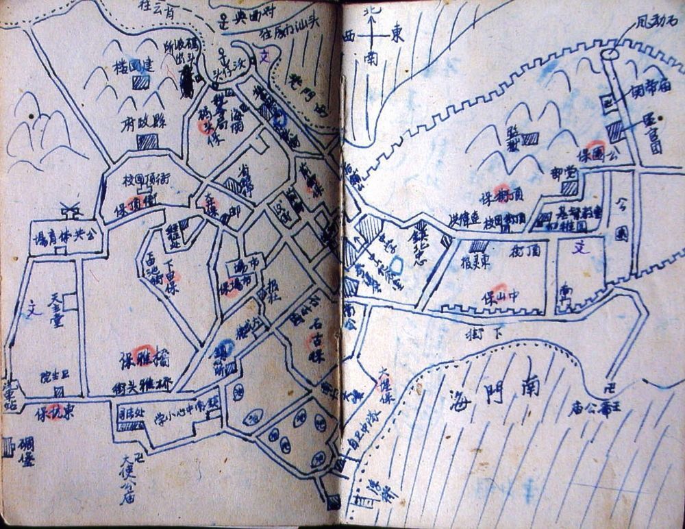 谷文昌在筆記本上繪制的東山建設(shè)規(guī)劃圖（資料照片）。