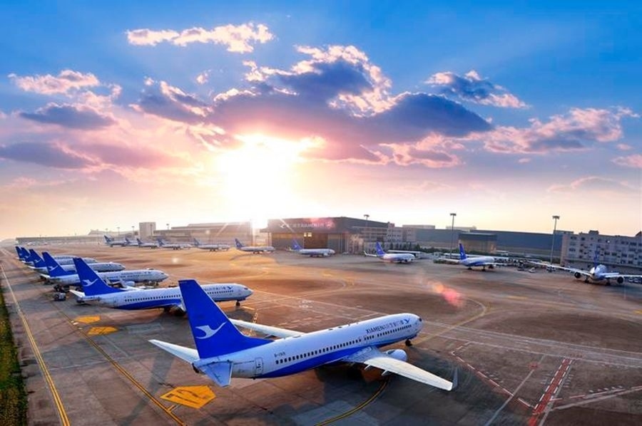 這是如今廈門航空的機(jī)隊照片。（廈門航空有限公司供圖）