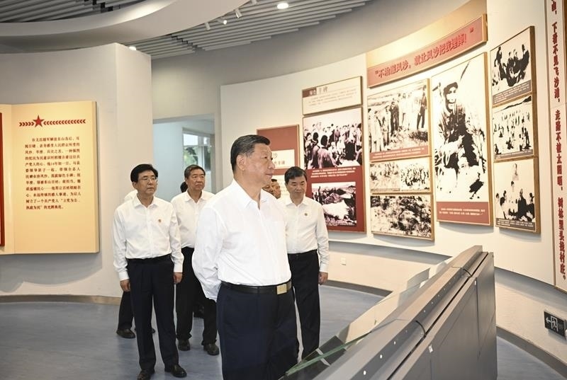 △2024年10月15日，習(xí)近平總書(shū)記在福建漳州市東山縣谷文昌紀(jì)念館考察。