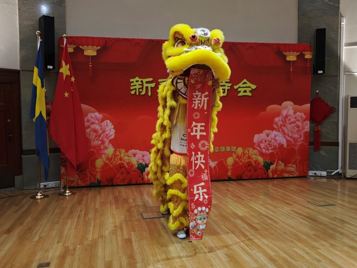 開場舞獅表演。中國駐哥德堡總領(lǐng)館供圖