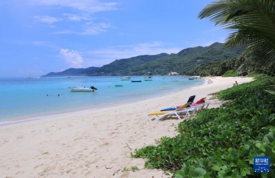 3月19日，游客在塞舌爾馬埃島海邊休閑。新華社記者 董江輝 攝