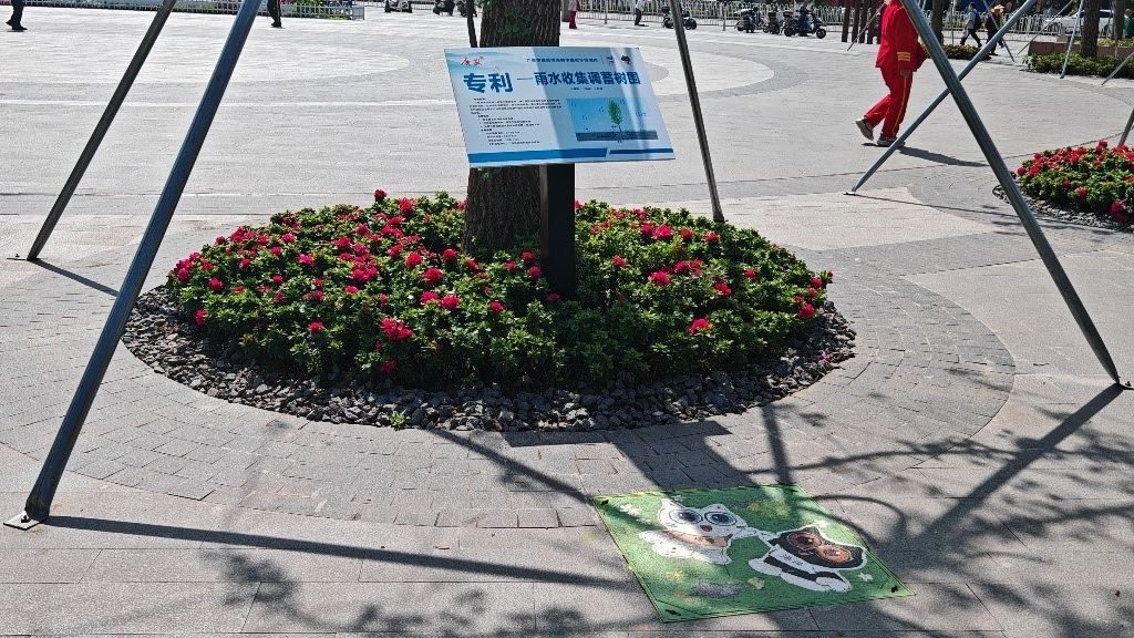 廣安“雨水收集調(diào)蓄樹池”，已在市內(nèi)公園落地運用。受訪者供圖