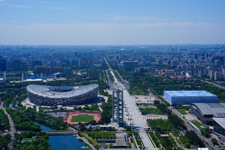 這是位于北京中軸線延長(zhǎng)線上的北京奧林匹克公園（2024年7月17日攝）。