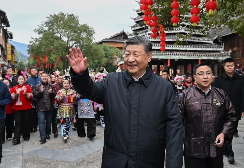 △2025年3月17日，習(xí)近平總書記在貴州黎平縣肇興侗寨考察。